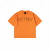 Hairstylist T-Shirt with floral salon tool print on black cotton fabric
